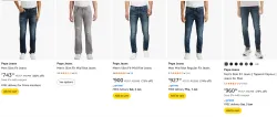 Upto 80% off on Pepe jeans 