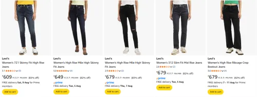 Image of Upto 83% Off On Levi's Women Jeans.