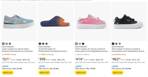 Image of Upto 84% on SOLETHREADS Women's Shoes