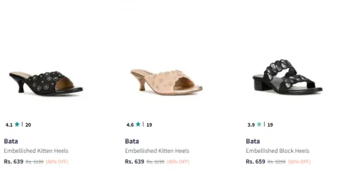 Image of Upto 85% Off On Bata women's Footwears