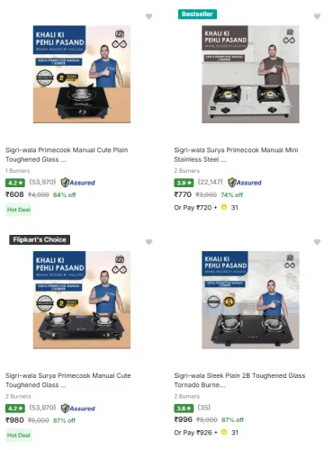 Image of Upto 88% Off - Sigri Wala Gas Stoves @ Starting ₹608