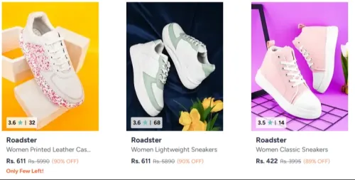 Image of Upto 90% Off on Roadster Women's sneakers