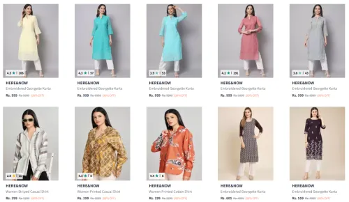 Image of upto 90% off on here & now women's clothing