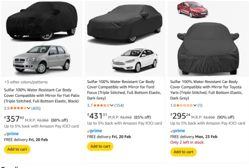 Image of UP TO 90% OFF | Car Cover @ Starting ₹295