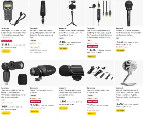 Image of upto 95% off on saramonic products