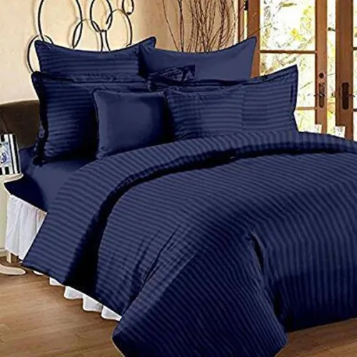 Image of Upvolution 250 TC Cotton Double Striped Flat Bedsheet 