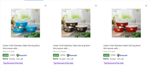 Image of Urban Chef Bowls at minimum 70% Discount