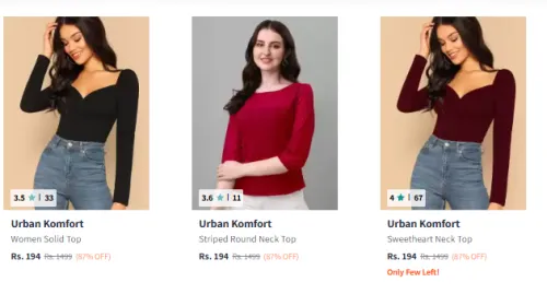 Image of Urban Komfort Sweetheart Top Starting At @₹194