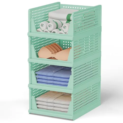 Image of URBAN LUXY Plastic Collapsible Wardrobe (1Pcs-Big, Green)