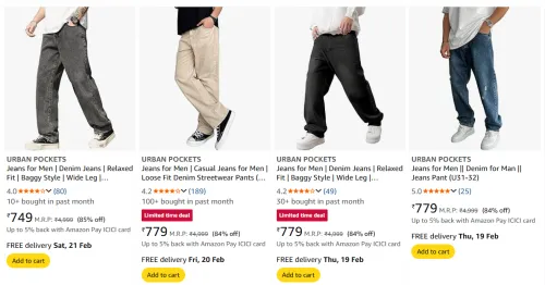 Image of Urban pockets mens jeans minimum 84% discount 