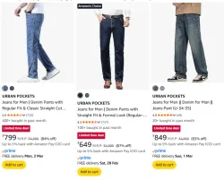 URBAN POCKETS mens jeans upto 87% discount 