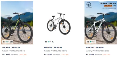 Image of URBAN TERRAIN Bicycle @ Minimum 70% Discount + 25% Coupon Discount