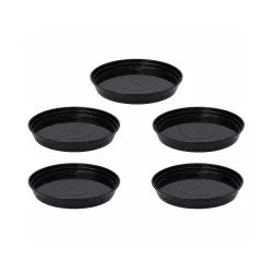Urban Upvan 8 Inch Black Plant Pot Tray (Pack of 5)