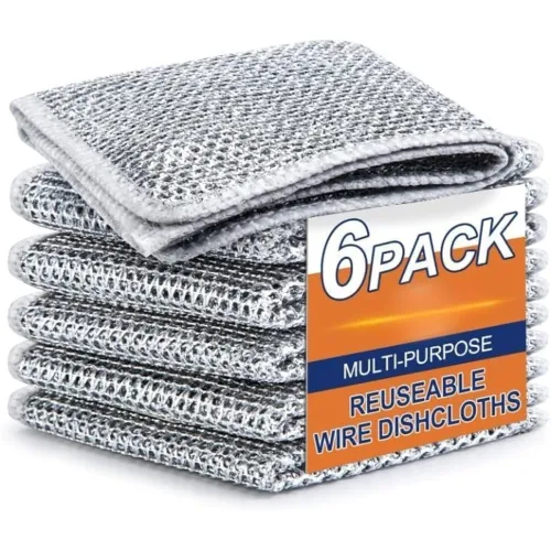 Image of UrbanBite Steel Wool Scrubber Dishcloths (Pack of 6)