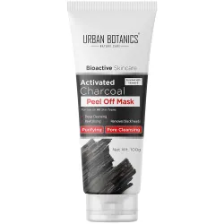 UrbanBotanics Activated Charcoal Peel Of Mask For Men & Women with Vitamin E for Deep Pore Cleansing, Removing Blackhead