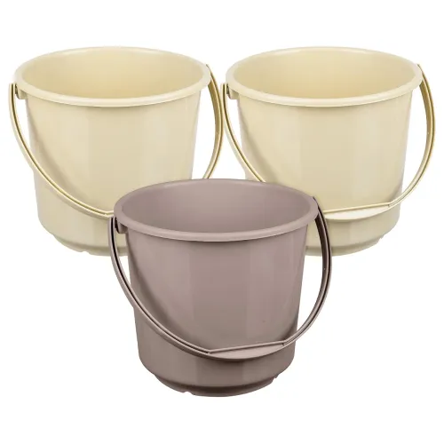 Image of Urbane Home 5L Plastic Bathroom Bucket Pack of 3