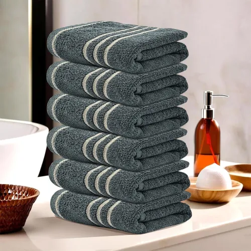 Image of Urbane Home Pack of 6 Soft Cotton Face Towels for Men & Women/ Ladies | Easily Washable | Pocket Towels & Workout Gym Na