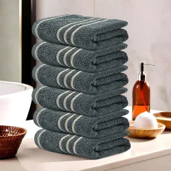 Urbane Home Pack of 6 Soft Cotton Face Towels for Men & Women/ Ladies | Easily Washable | Pocket Towels & Workout Gym Na