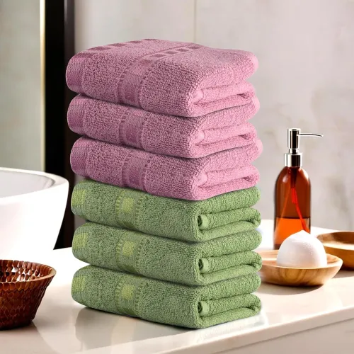 Image of Urbane Home Cotton Hand Face Towels for Men (Pack of 6)