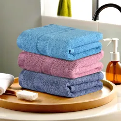 Urbane Home Pack of 3 Cotton Hand/ Face Towels for Men & Women | Easily Washable | Workout Gym Napkins for Men | Pocket 