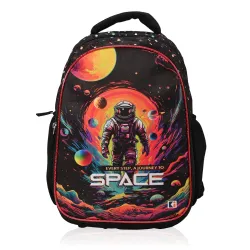 Urbane Home School-College Bag | Journey To Space Backpack for Boys and Girls | 4 Compartment Travel Backpack | Water Re