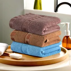 Urbane Home Pack of 3 Cotton Hand/Face Towels
