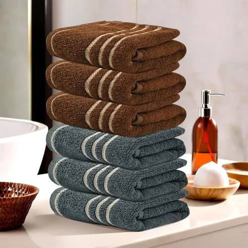Image of Urbane Home Pack of 6 Soft Cotton Face Towels