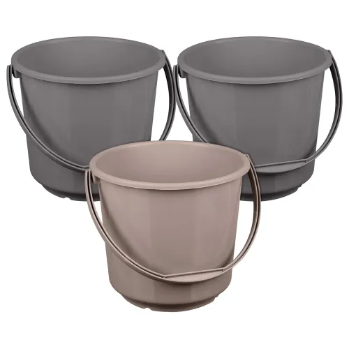 Image of Urbane Home Plain Plastic Bucket 5 LTR Pack of 3