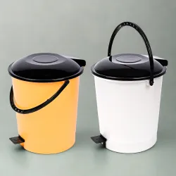 Urbane Home Plastic Pedal Dustbin With Lid (Pack of 2)