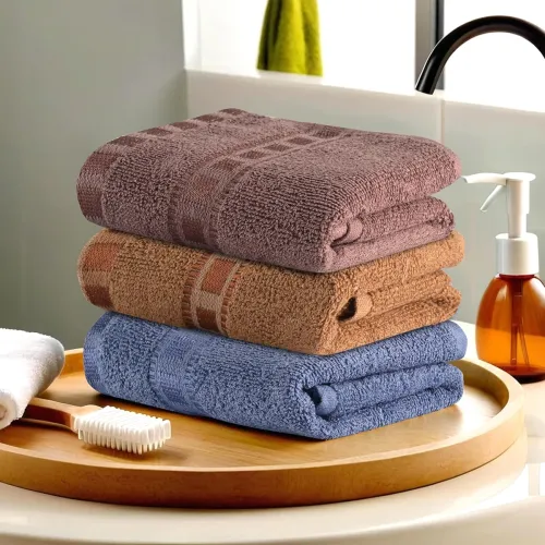 Image of Urbane Home Pack of 3 Cotton Hand/Face Towels for Men & Women | Easily Washable | Workout Gym Napkins for Men | Pocket T