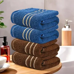 Urbane Home Pack of 4 Soft Cotton Face Towels 