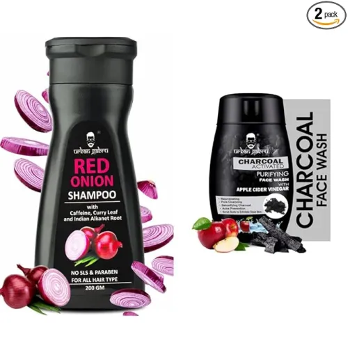 Image of UrbanGabru Onion Shampoo 200g + Charcoal Face Wash