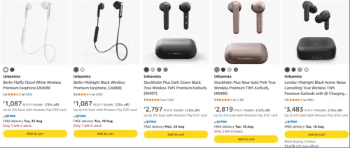 Image of Urbanista Earphone upto 75% Discount 