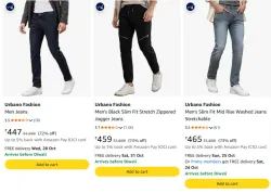 Urbano Fashion Jeans For Men at minimum 70% Discount