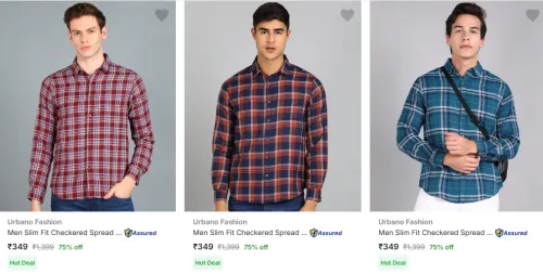 Image of Urbano Fashion Men Casual Shirts Upto 75% Discount