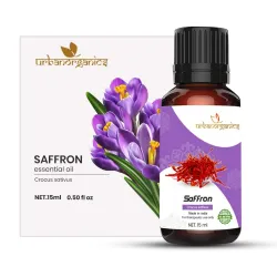 Urbanorganic Saffron Essential Oil Healthy Hair & Growth Hair Fall Control, Dandruff Relaxing Sleep| Oil Skin, Body Shin