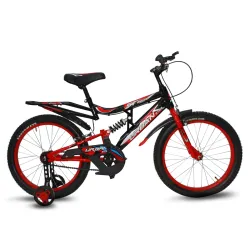 URBANSTAR 20T Suspension Model (85% Assembled) Kids Road (Single Speed - Black/RED) 20 T Roadster Cycle (Single Speed, Black/Red, Front Rigid & Rear Suspension)
