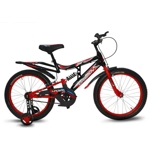 Image of URBANSTAR 20T Suspension Model (85% Assembled) Kids Road (Single Speed - Black/RED) 20 T Roadster Cycle (Single Speed, B