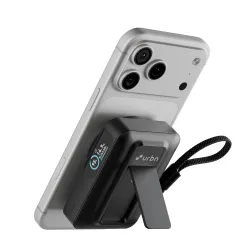 URBN 10000mAh Flux Qi2 MagSafe Power Bank with Ai Powered Smart TFT Display | 15W Magnetic Fast Wireless Charging | 20W USB-C in-Built Cable for Charge & Recharge | Travel Friendly (Black)