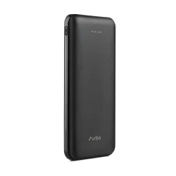 URBN 10000mAh Lithium Polymer Power Bank Ultra Compact with 12 Watt Fast Charging, (Black)