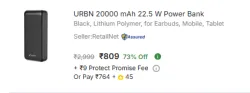URBN 20000 mAh 22.5 W Power Bank 