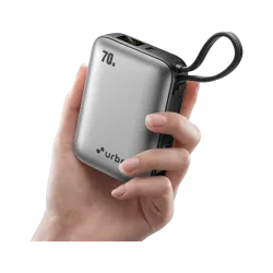 URBN 20000 mAh 70 W Nano Pocket Size Power Bank (Silver, Lithium, Fast Charging, Power Delivery 3.0, Quick Charge 3.0 for Mobile, Laptop, Tablet, Smartwatch, Earbuds)