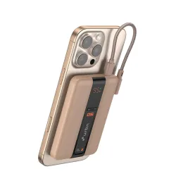 URBN One Premium MagSafe Power Bank 5000mAh | 15W Fast Magnetic Wireless Charging | Built-in Detachable Type C Cable | D