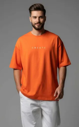 Image of UrGear Graphic Print Men Orange T-Shirt