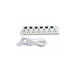 Urja Enterprise 6+6 / 6 Socket Extension Boards 2500Watt (White, 4.6 m)