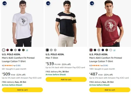 Image of U.S. POLO ASSN. ADRO Men's Printed Cotton T-Shirt | Regular Fit
