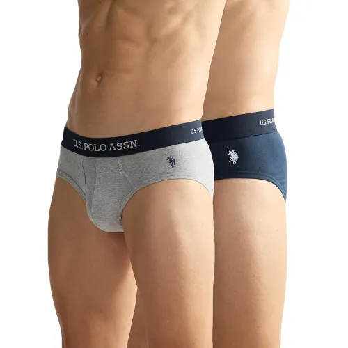 Image of U.S. Polo ASSN. Mens OEB11 Elasticized Waist Underwear Briefs - Pack of 2