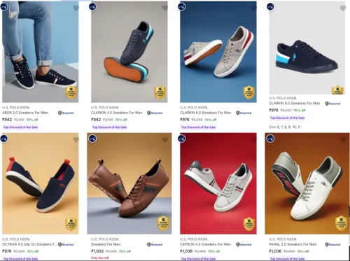 Image of U.S. POLO ASSN. Men's Sneakers at minimum 70% Discount