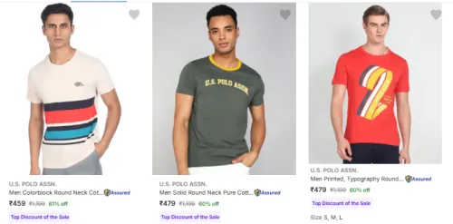 Image of U.S. POLO ASSN. Men's T Shirts at minimum 60% Discount
