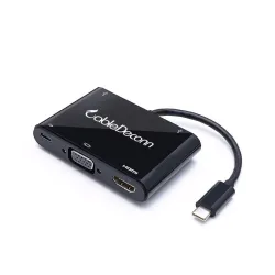 USB C hub usb3.1 Type C to HDMI VGA Adapter Cable Converter for MacBook pro2017 2016 dell xps ChromeBook acer asus, Black